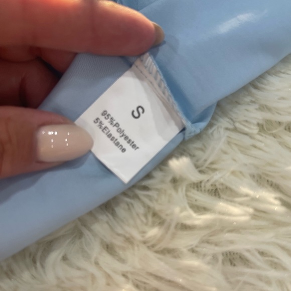 Elegant Light Blue Strapless Maxi Dress - Picture 10 of 11